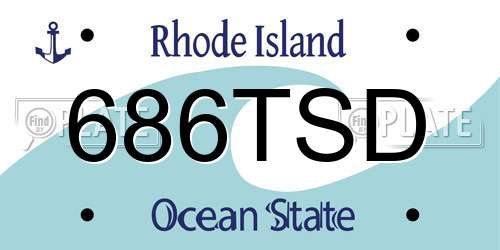 686TSD Rhode Island License Plate