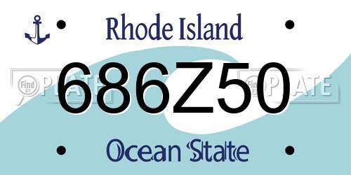686Z50 Rhode Island License Plate