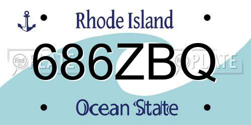 686ZBQ Rhode Island License Plate