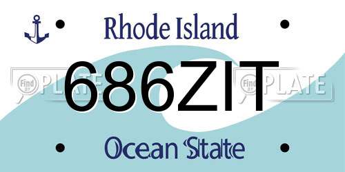 686ZIT Rhode Island License Plate