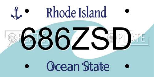 686ZSD Rhode Island License Plate