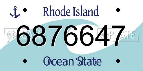 6876647 Rhode Island License Plate