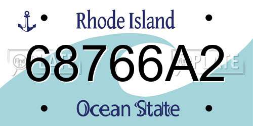 68766A2 Rhode Island License Plate