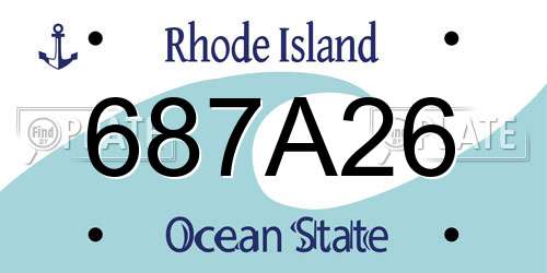 687A26 Rhode Island License Plate