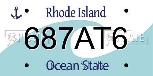 687AT6 Rhode Island License Plate