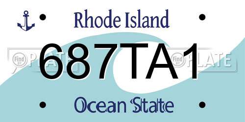 687TA1 Rhode Island License Plate