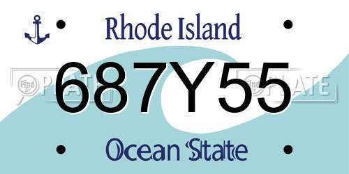 687Y55 Rhode Island License Plate