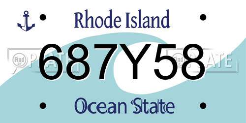 687Y58 Rhode Island License Plate