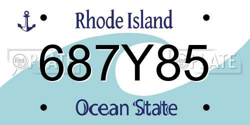 687Y85 Rhode Island License Plate