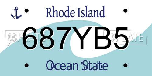 687YB5 Rhode Island License Plate