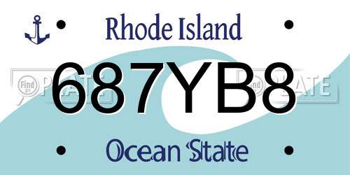 687YB8 Rhode Island License Plate
