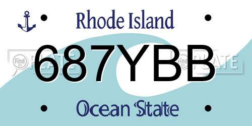 687YBB Rhode Island License Plate