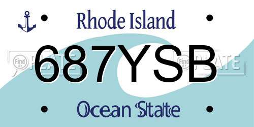 687YSB Rhode Island License Plate