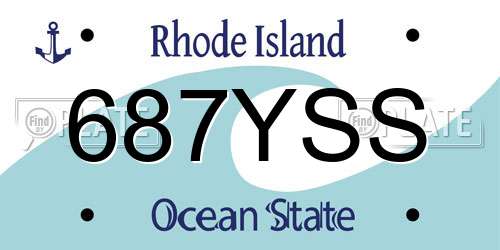 687YSS Rhode Island License Plate