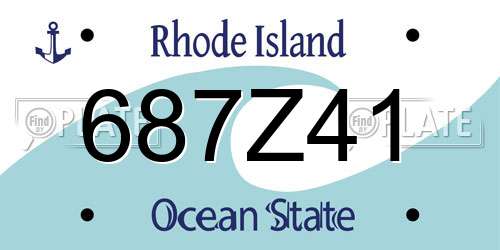 687Z41 Rhode Island License Plate