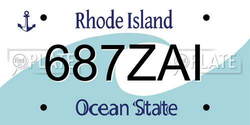 687ZAI Rhode Island License Plate