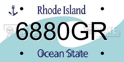 6880GR Rhode Island License Plate