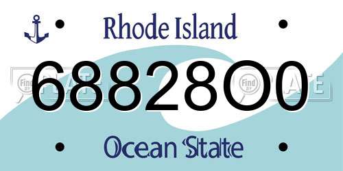 68828O0 Rhode Island License Plate