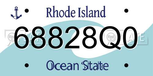 68828Q0 Rhode Island License Plate