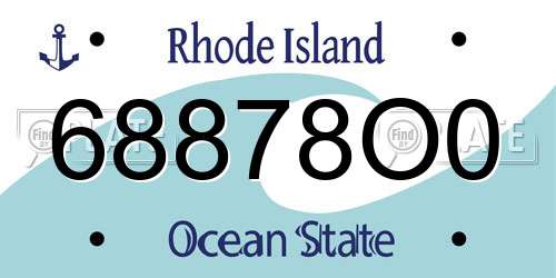 68878O0 Rhode Island License Plate