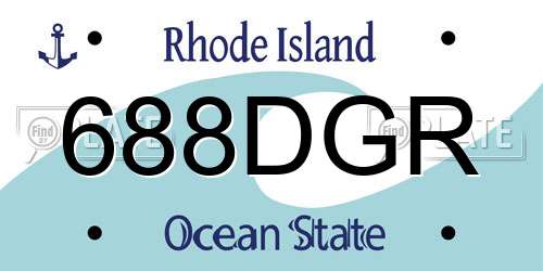 688DGR Rhode Island License Plate