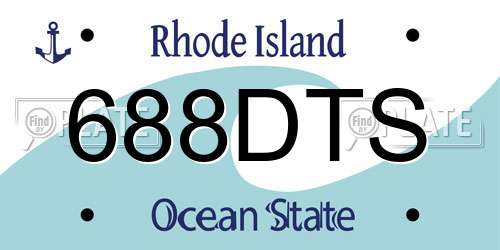 688DTS Rhode Island License Plate