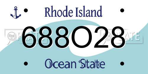 688O28 Rhode Island License Plate