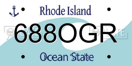 688OGR Rhode Island License Plate