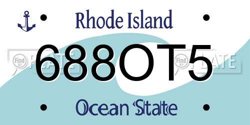 688OT5 Rhode Island License Plate