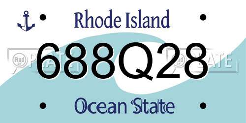688Q28 Rhode Island License Plate
