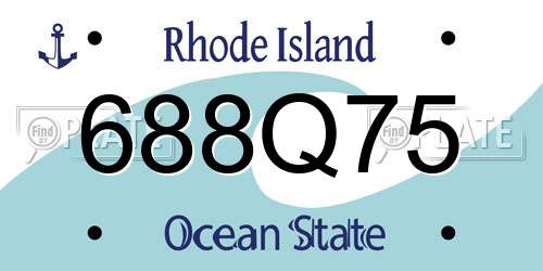 688Q75 Rhode Island License Plate