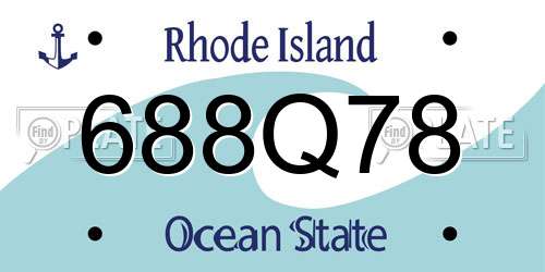 688Q78 Rhode Island License Plate