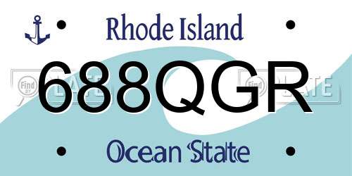 688QGR Rhode Island License Plate