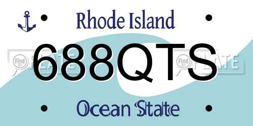 688QTS Rhode Island License Plate