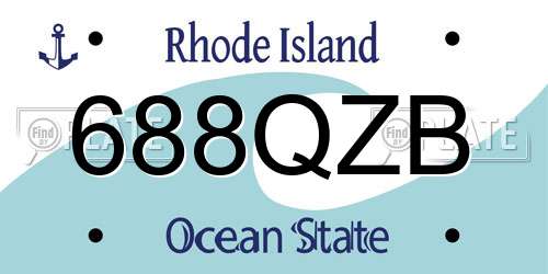 688QZB Rhode Island License Plate