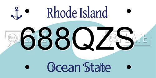 688QZS Rhode Island License Plate