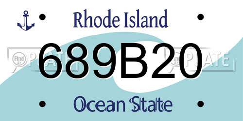 689B20 Rhode Island License Plate