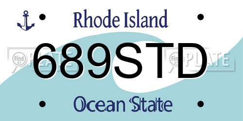 689STD Rhode Island License Plate