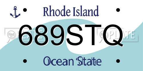 689STQ Rhode Island License Plate