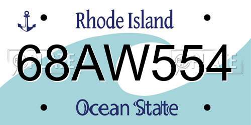 68AW554 Rhode Island License Plate