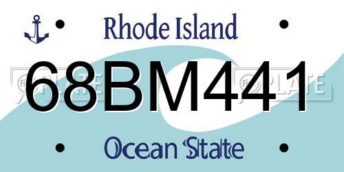 68BM441 Rhode Island License Plate