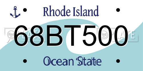 68BT500 Rhode Island License Plate