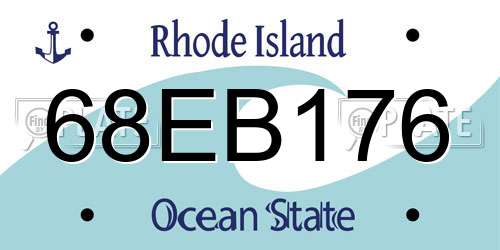 68EB176 Rhode Island License Plate