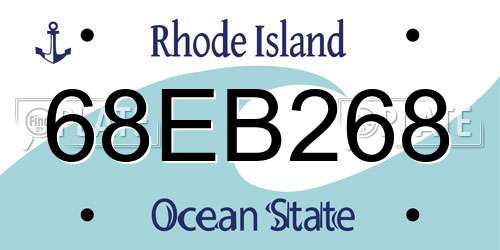 68EB268 Rhode Island License Plate