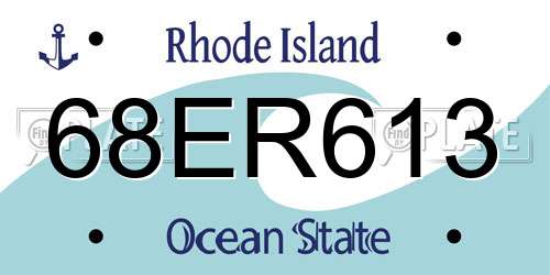 68ER613 Rhode Island License Plate