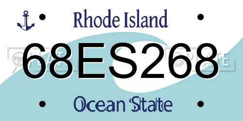 68ES268 Rhode Island License Plate