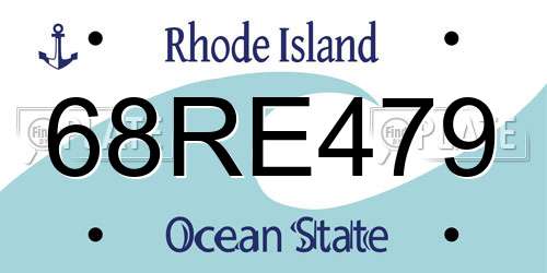 68RE479 Rhode Island License Plate