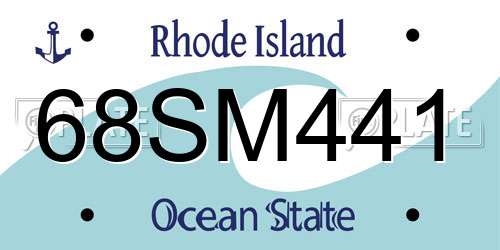 68SM441 Rhode Island License Plate