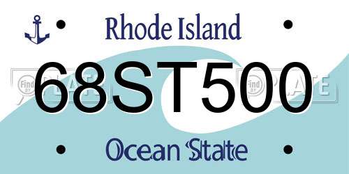 68ST500 Rhode Island License Plate