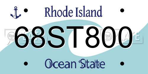 68ST800 Rhode Island License Plate